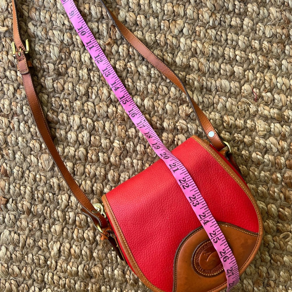 Dooney & Bourke Red and Tan saddle Crossbody Bag - Picture 8 of 14